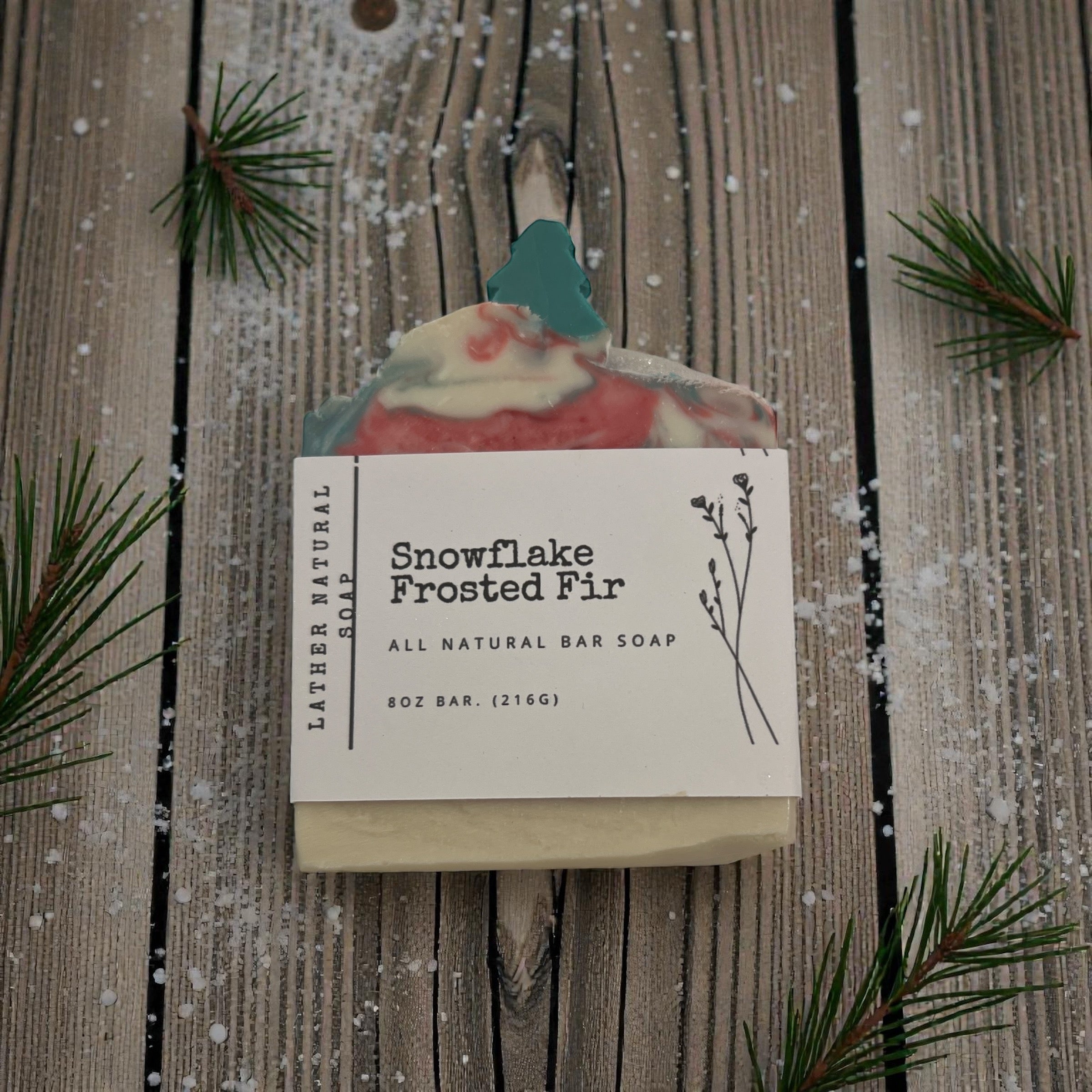 Snowflake Frosted Fir- Christmas pine fresh soap