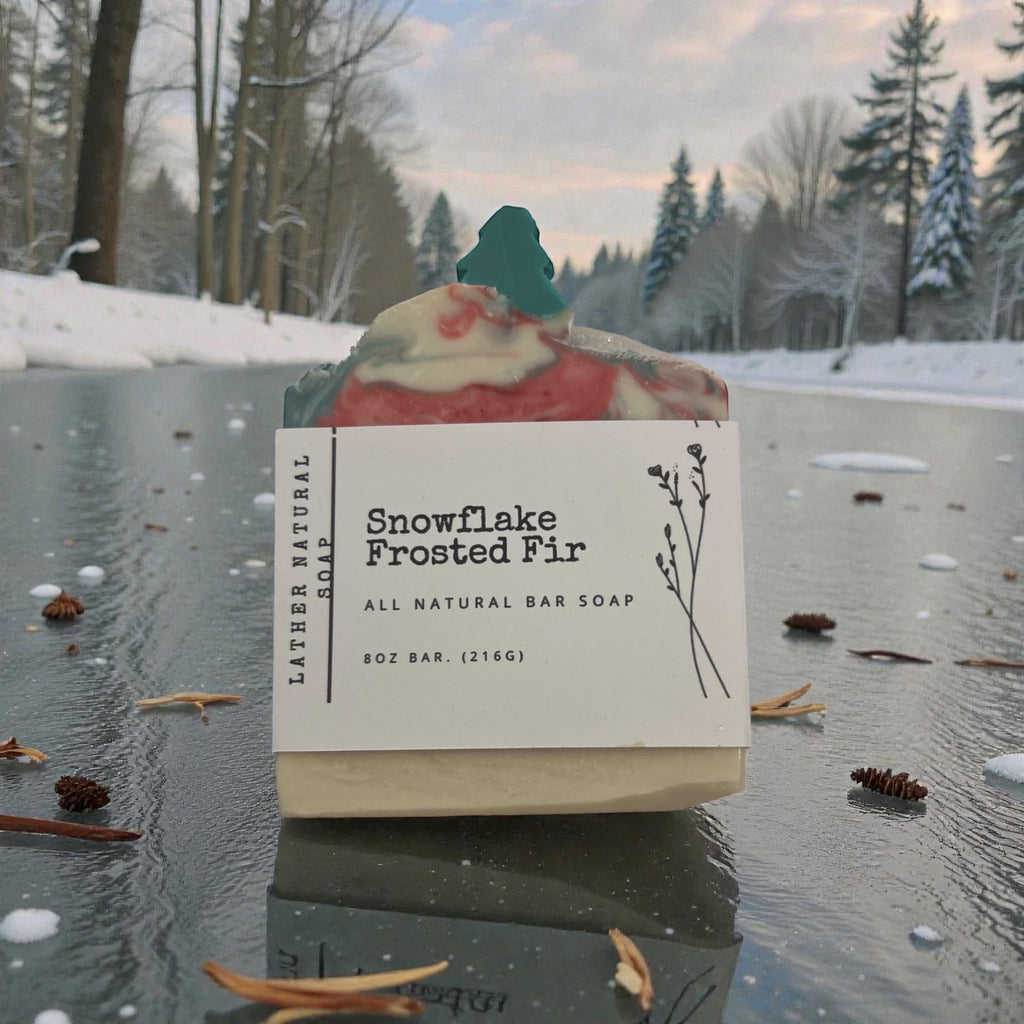Snowflake Frosted Fir- Christmas pine fresh soap